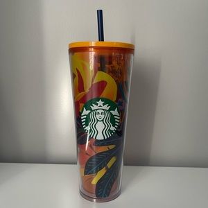 Orange Floral Venti Starbucks Cup